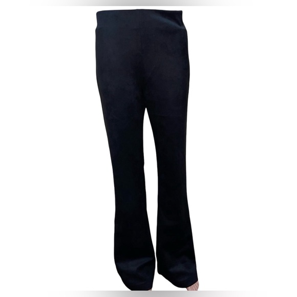 TRUTH By REPUBLIC WIDE LEGS PANTS FAUX SUEDE WOMEN BLACK ELASTIC WAIST  SIZE M - Picture 5 of 14